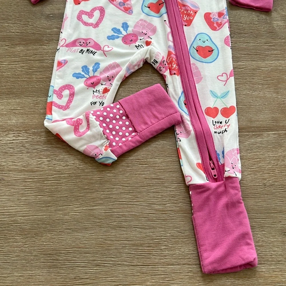 Angel Dear Baby Girl Bamboo Coverall Romper 0-3 3-6 6-12 months